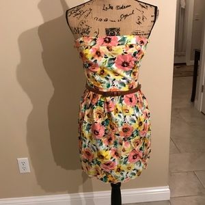 Floral, Strapless Dress